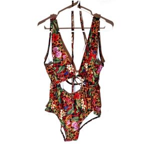 floral leopard print swimsuit